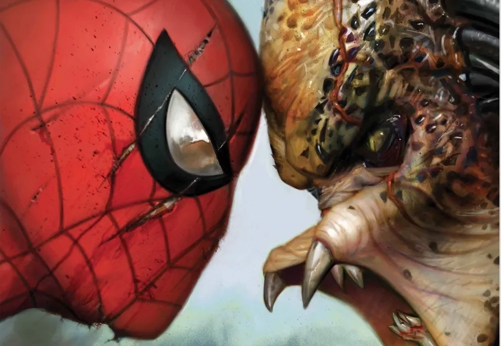 Mehr über den Artikel erfahren Peter Parker kämpft in Marvels „Predator vs. Spider-Man“ gegen einen schurkischen Alien-Jäger