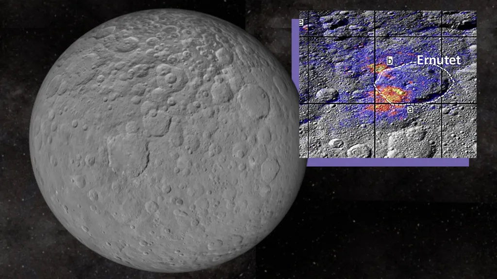 Mehr über den Artikel erfahren Zwergplanet Ceres könnte reich an organischen Stoffen sein, wie Daten einer defekten Raumsonde zeigen