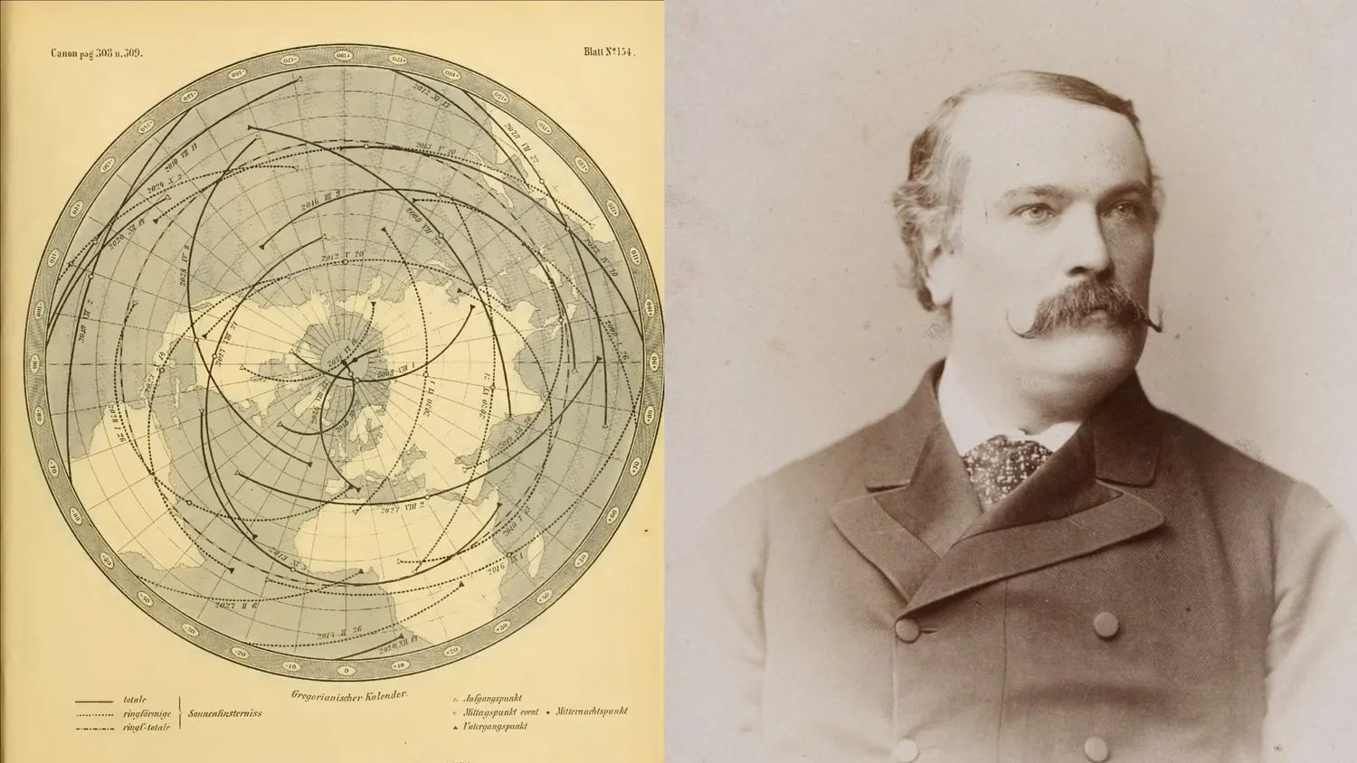 Mehr über den Artikel erfahren Der originale „Mr. Eclipse“: Wie ein Astronom im 19. Jahrhundert die Daten von über 13.000 Finsternissen berechnete