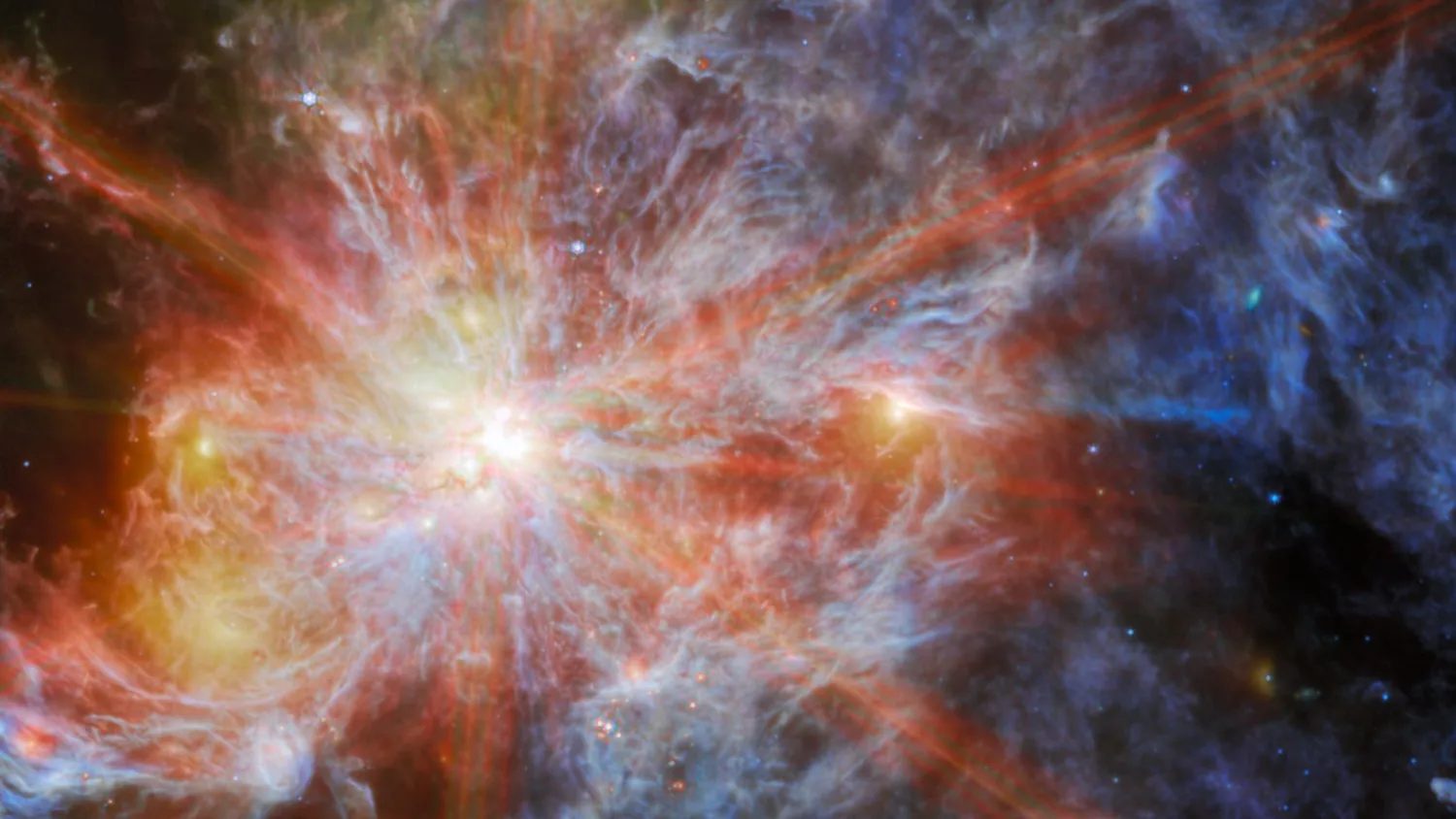 Mehr über den Artikel erfahren Nahegelegene Sternenfabrik leuchtet auf atemberaubendem Foto des James Webb Weltraumteleskops
