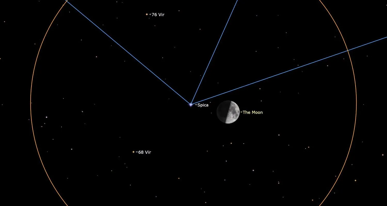 Mehr über den Artikel erfahren Beobachten Sie, wie der Mond am 13. Juli den blauen Riesenstern Spica verdeckt