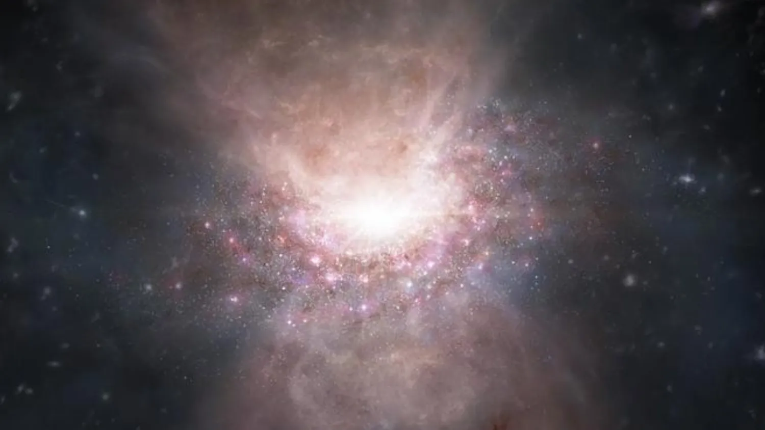 Mehr über den Artikel erfahren Wissenschaftler finden schwarzes Loch, das eine molekulare Gasfontäne im alten Universum antreibt