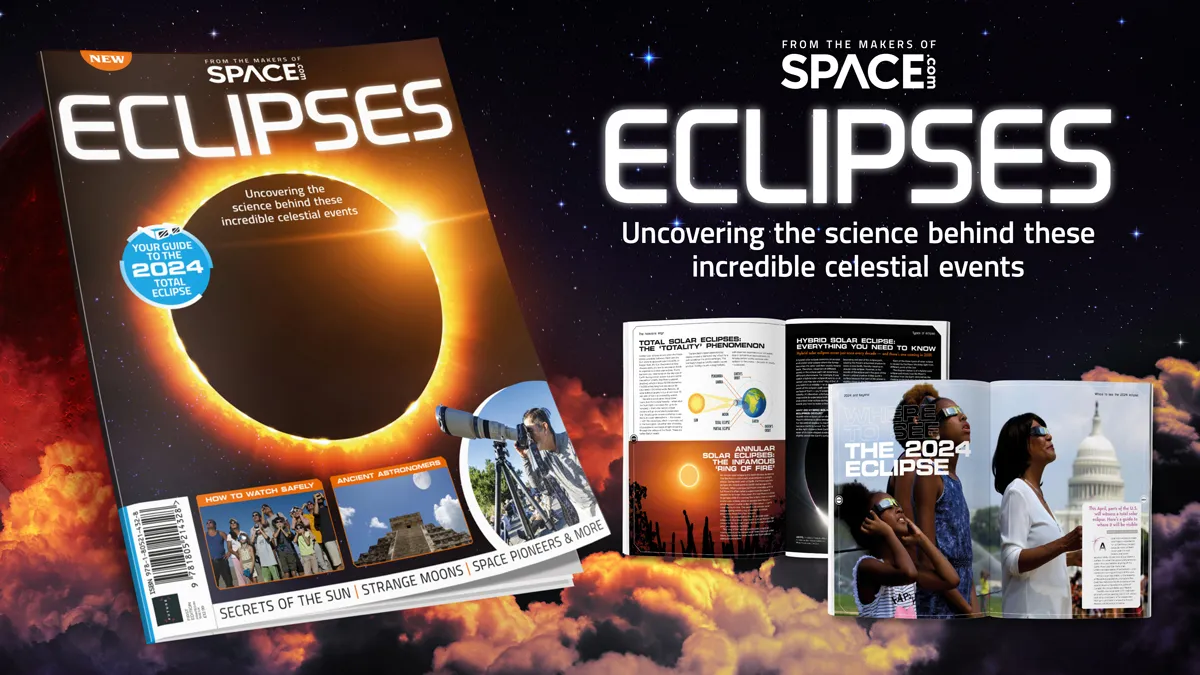 Mehr über den Artikel erfahren Bereiten Sie sich mit kosmischeweiten.de auf die totale Sonnenfinsternis 2024 vor – mit dem Heft ‚Eclipses‘