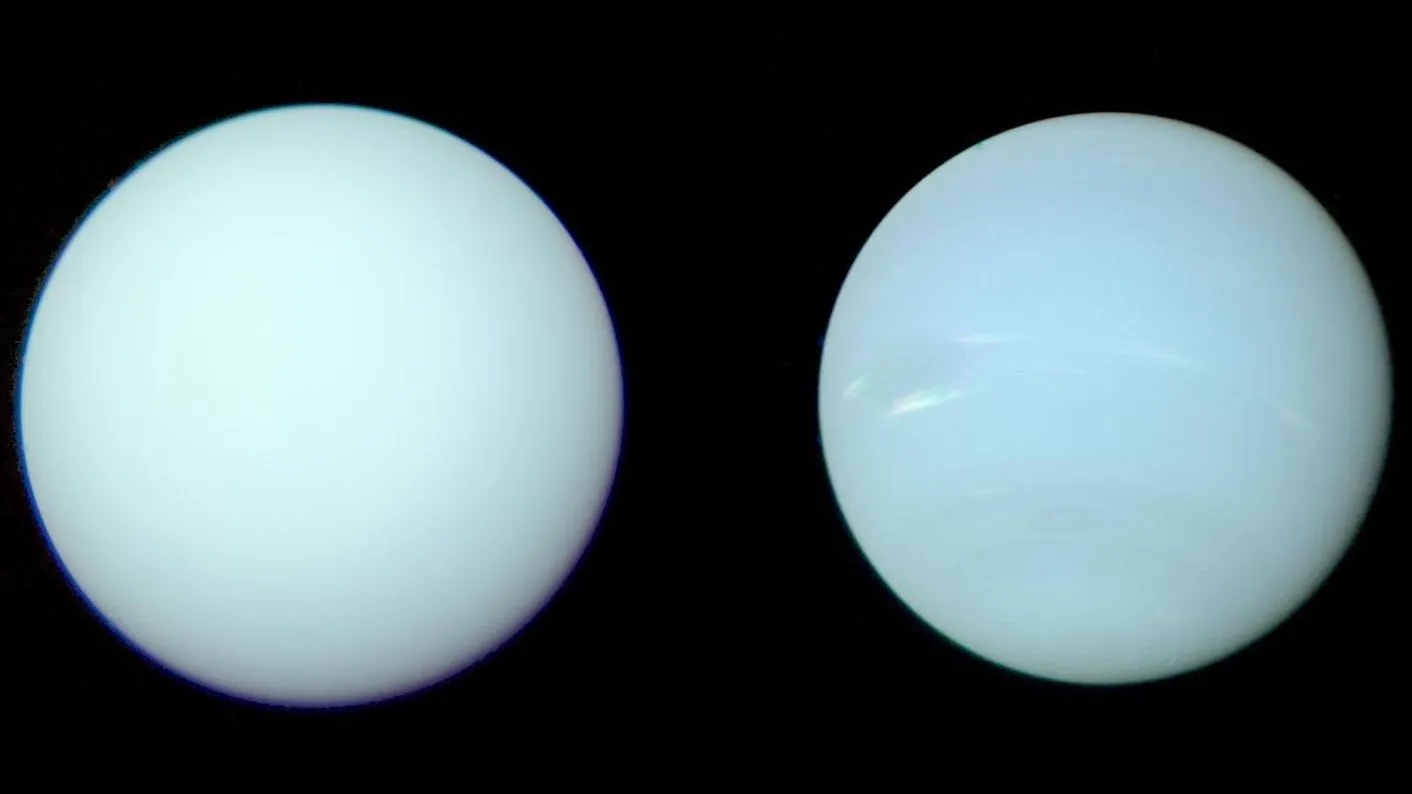 Mehr über den Artikel erfahren Uranus und Neptun sind tatsächlich ähnlich blau, wie „Echtfarbbilder“ zeigen