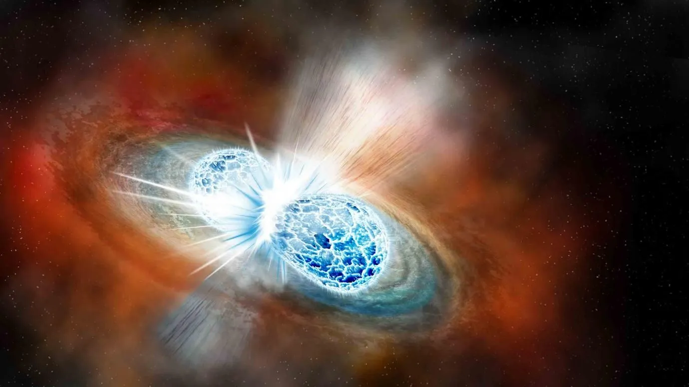 Mehr über den Artikel erfahren Kollisionen von Neutronensternen könnten kurzzeitig einen Haufen kosmischer Geister einfangen