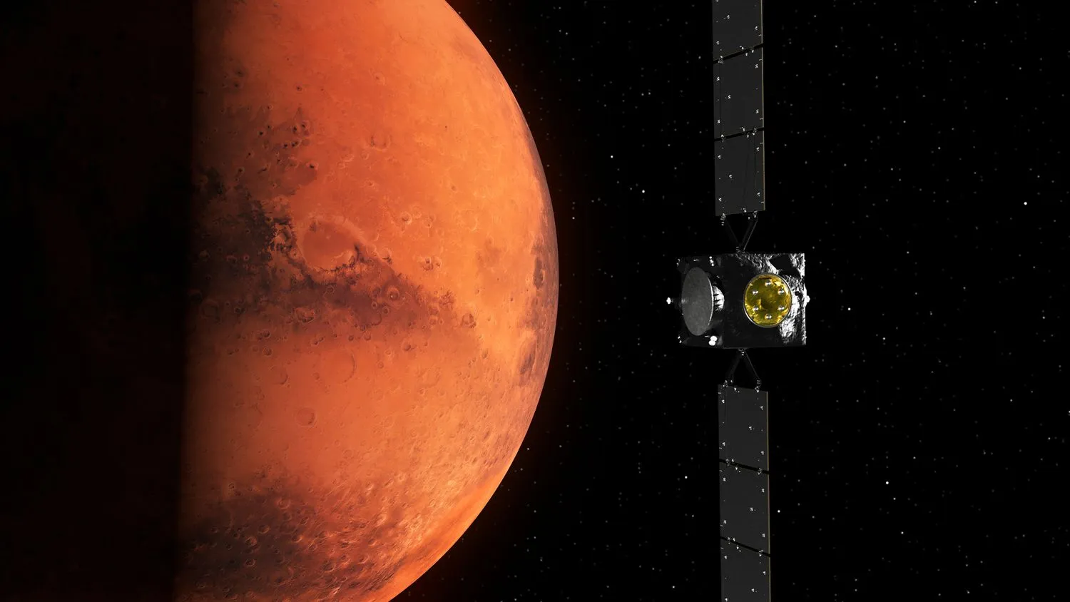 Mehr über den Artikel erfahren Dieses Raumschiff ist auf dem Weg zum Asteroideneinschlag der NASA – aber zuerst wird es auf dem Mars vorbeikommen