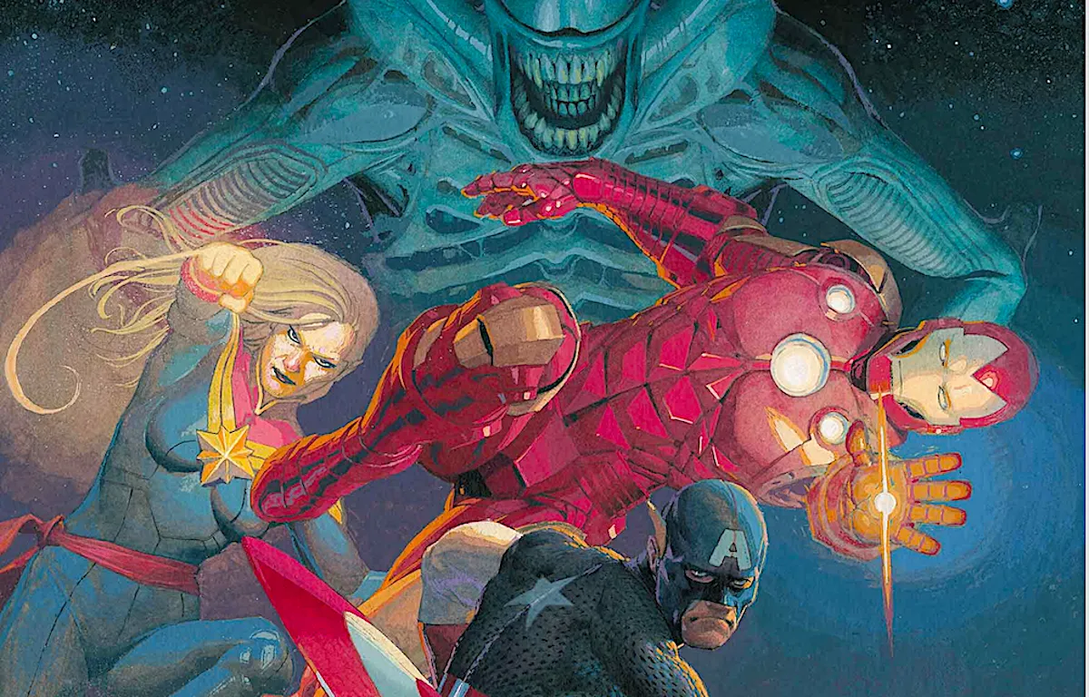Mehr über den Artikel erfahren Superhelden bekämpfen säurespeiende Xenomorphs in Marvel Comics‘ „Aliens vs. Avengers